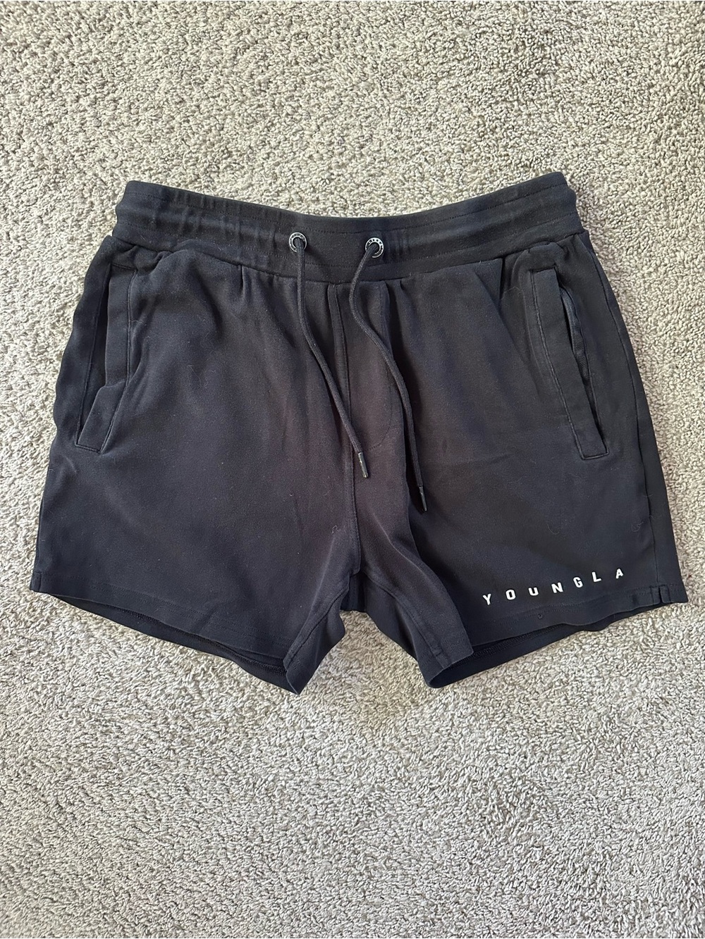 YoungLA Black Athletic Drawstring Shorts